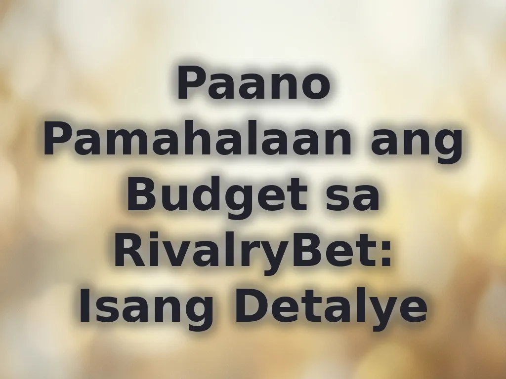 Tips sa Budgeting